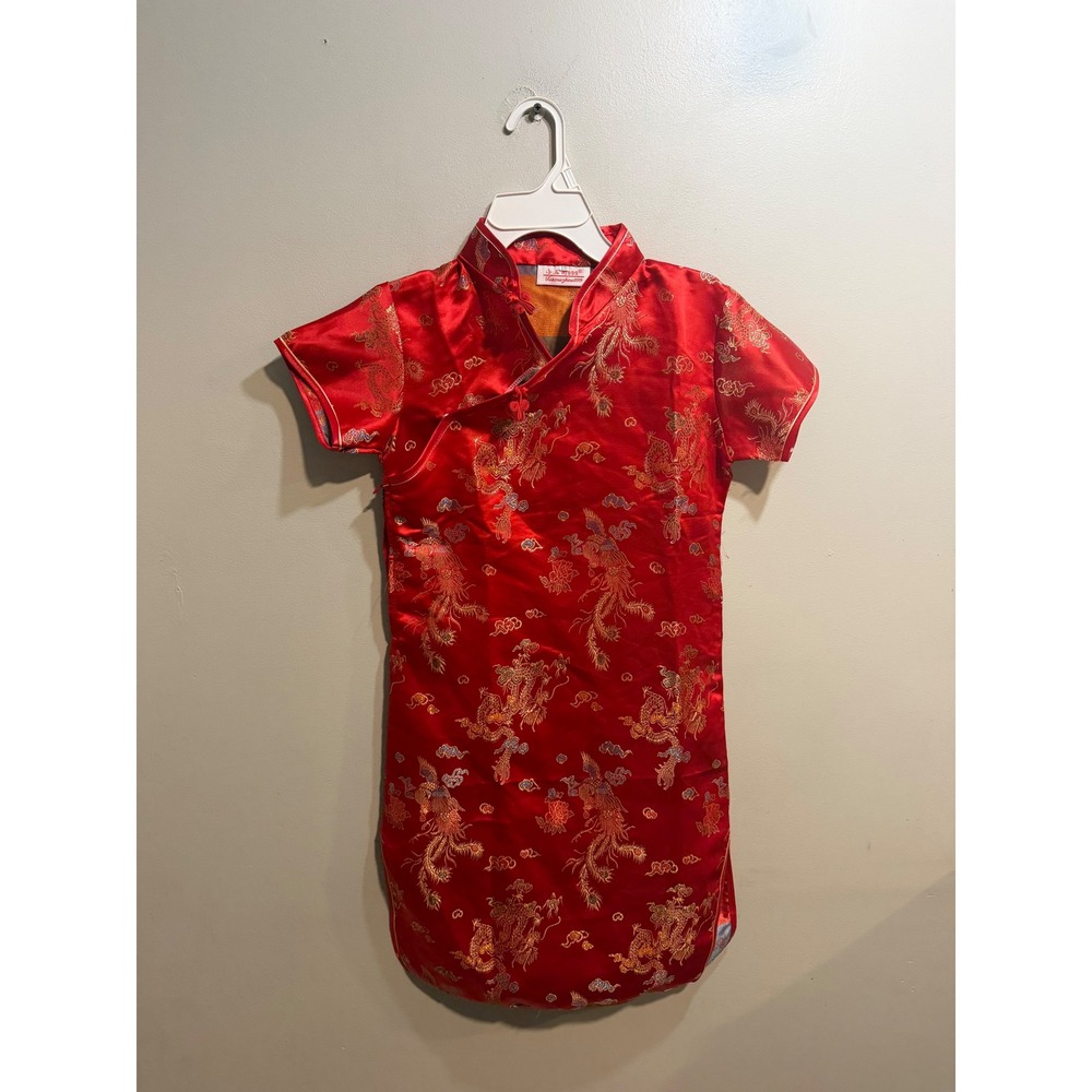 Xiaosuzhou 999 Red Dragon Phoenix Embroidered Qipao Cheongsam Dress Kids 16